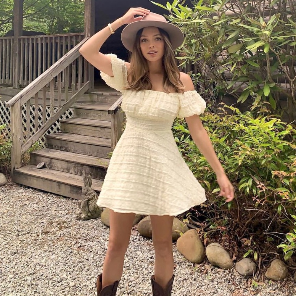 Majorelle Cream Mini dress